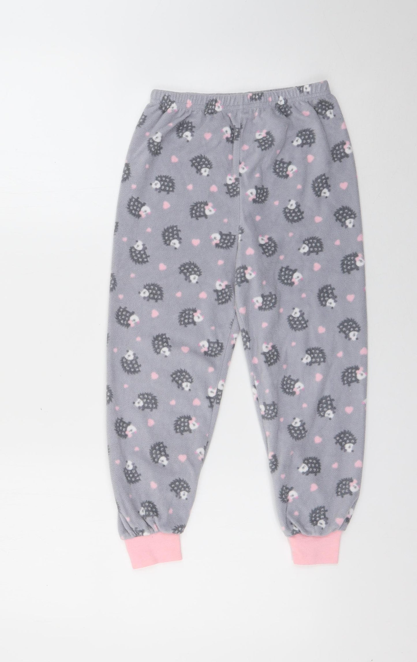 YD Girls Grey Animal Print Polyester Capri Pyjama Pants Size 6-7 Years   - Hedgehog