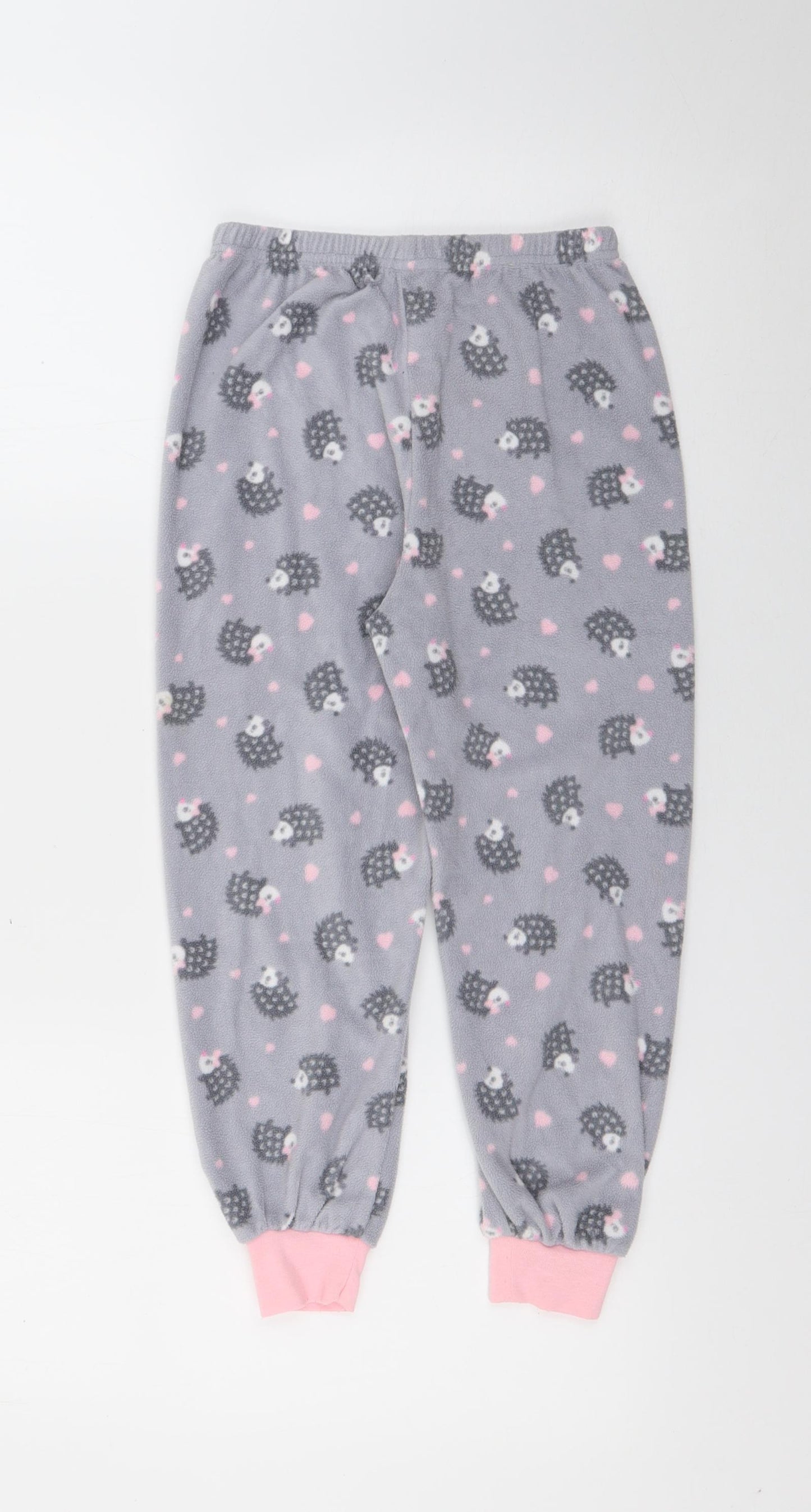 YD Girls Grey Animal Print Polyester Capri Pyjama Pants Size 6-7 Years   - Hedgehog
