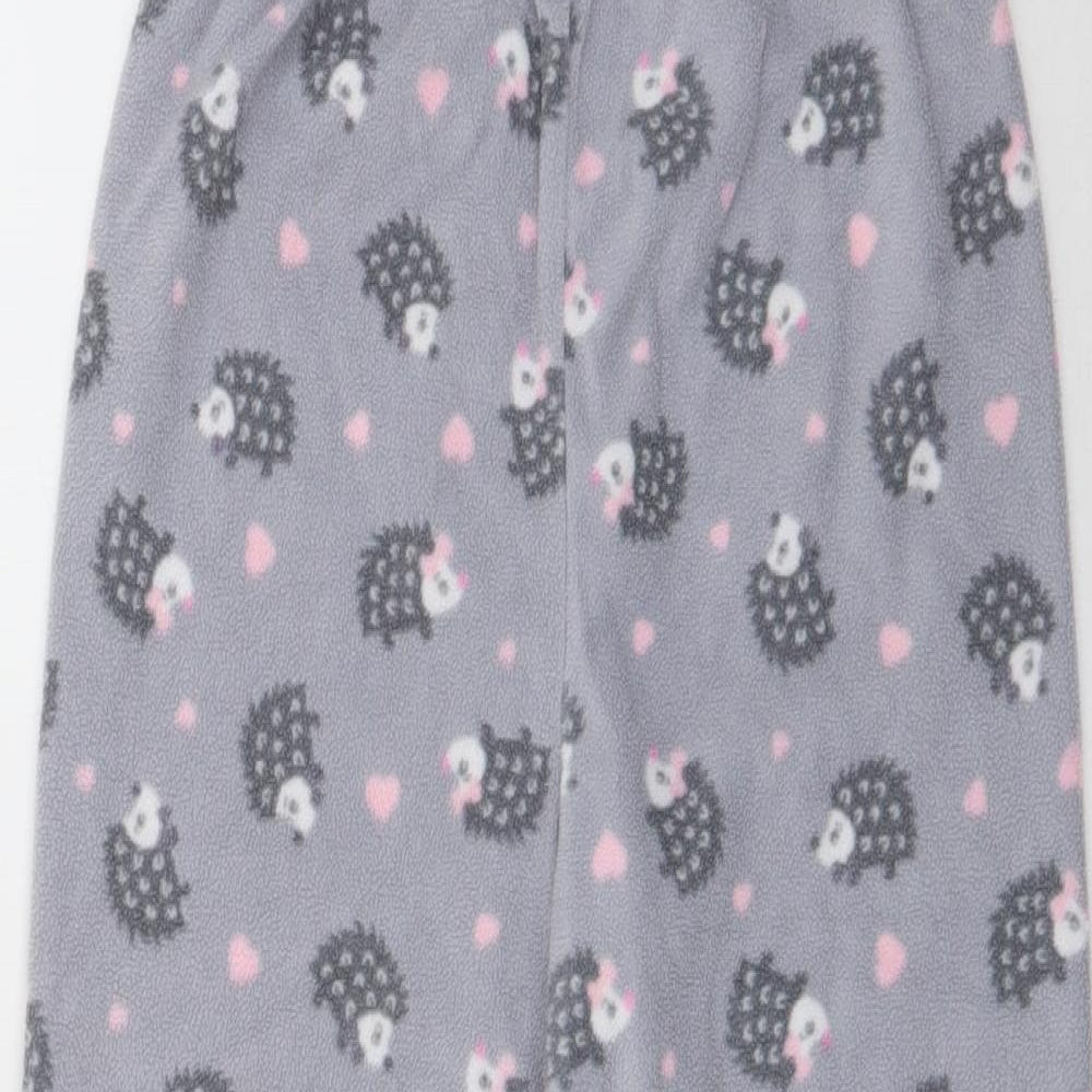 YD Girls Grey Animal Print Polyester Capri Pyjama Pants Size 6-7 Years   - Hedgehog