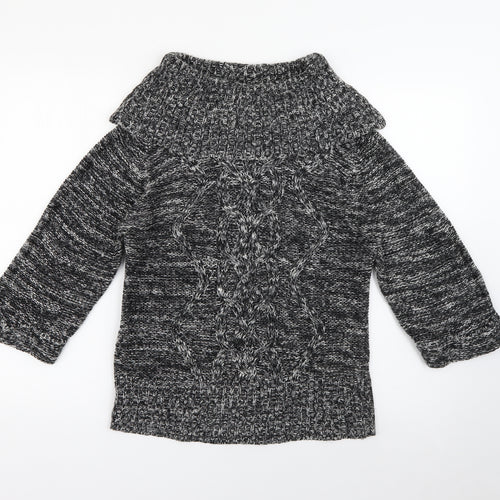 Evie Womens Grey Roll Neck  Acrylic Pullover Jumper Size 10