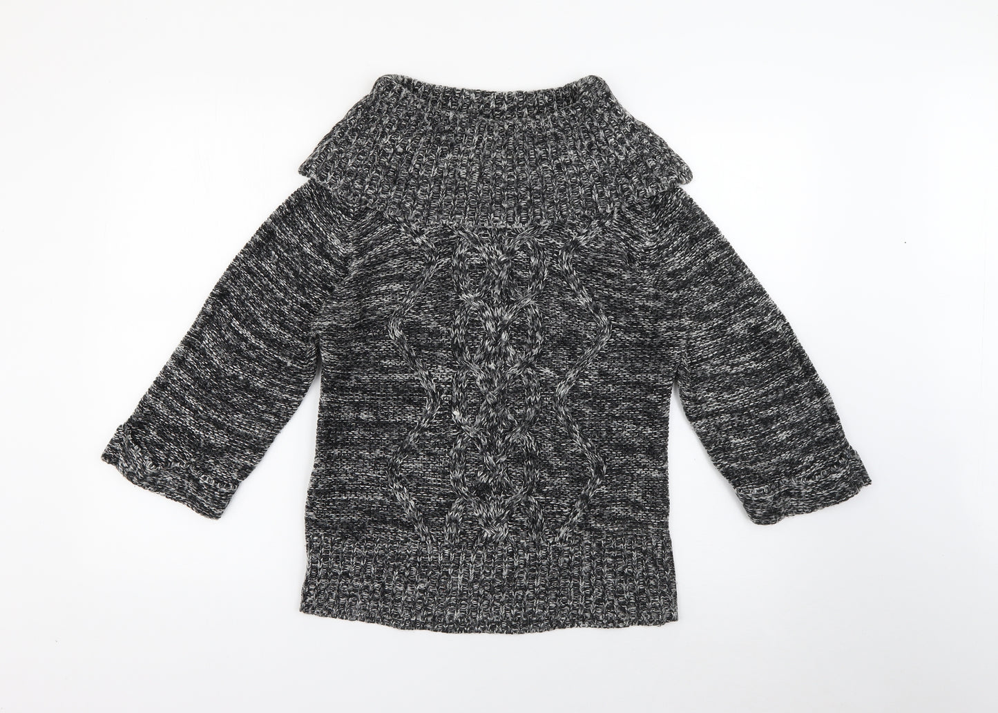Evie Womens Grey Roll Neck  Acrylic Pullover Jumper Size 10