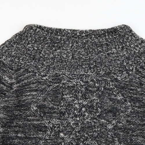 Evie Womens Grey Roll Neck  Acrylic Pullover Jumper Size 10