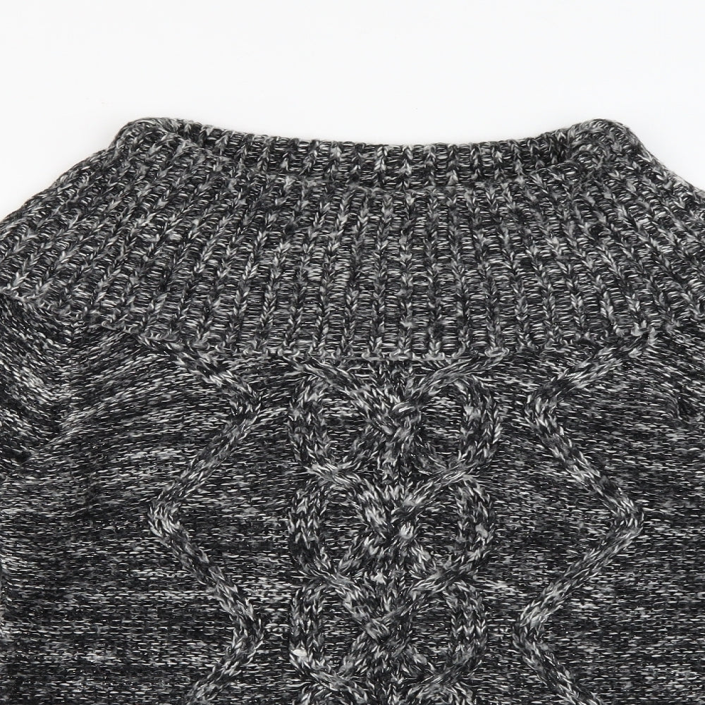 Evie Womens Grey Roll Neck  Acrylic Pullover Jumper Size 10