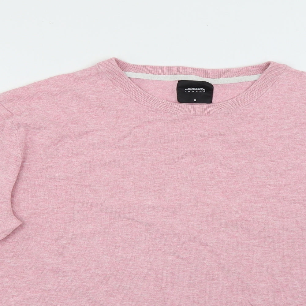 Burton Mens Pink Crew Neck  Cotton Pullover Jumper Size M