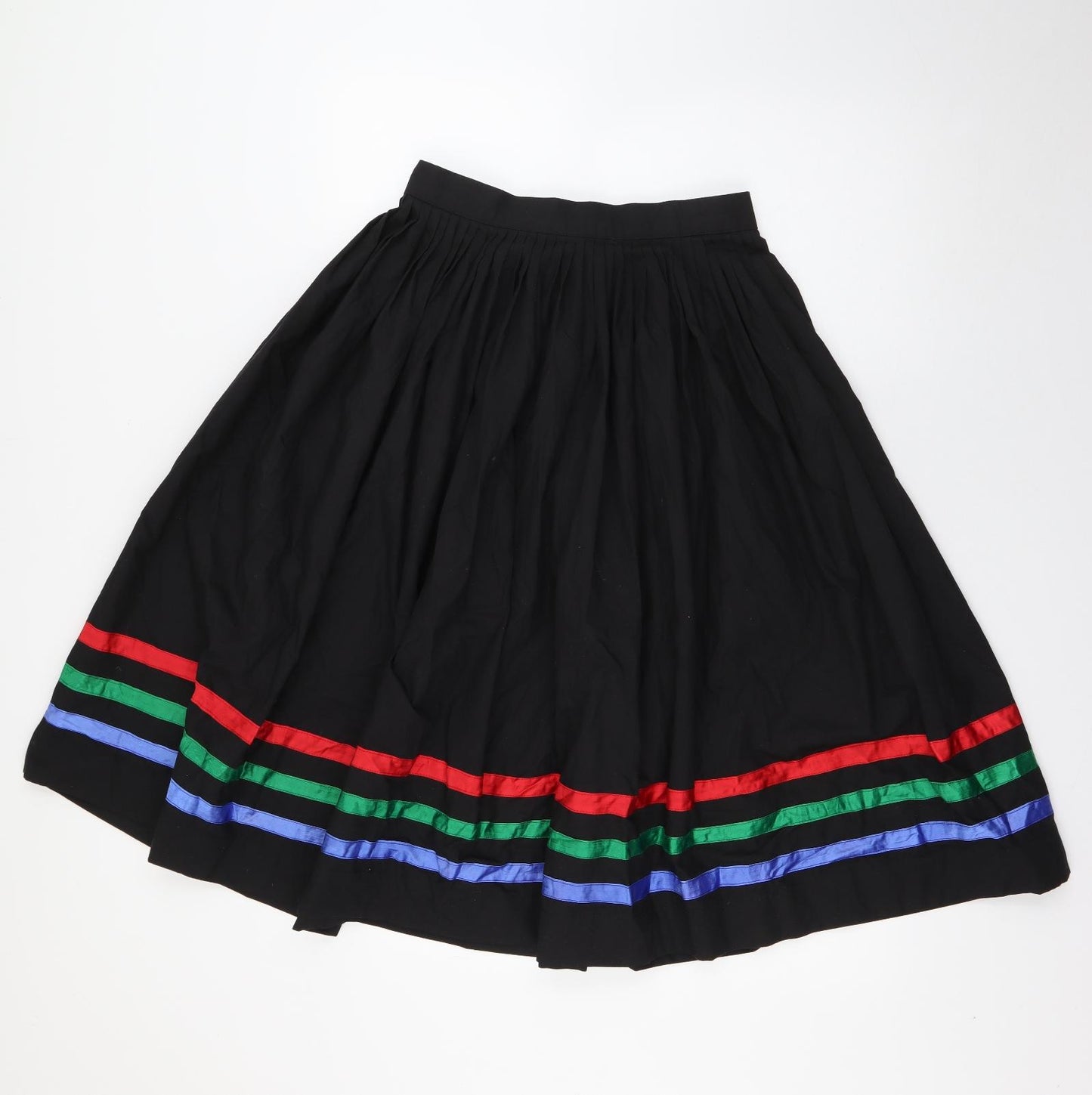 Preworn Womens Black  Polyester A-Line Skirt Size M   Hook & Eye