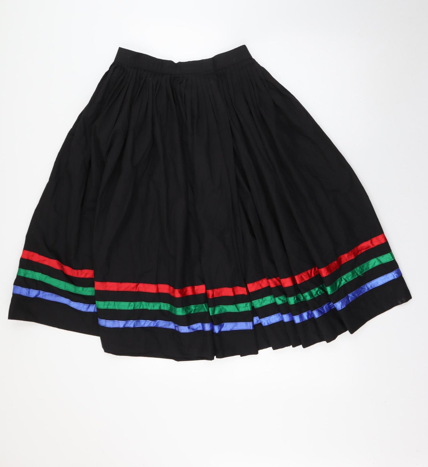 Preworn Womens Black  Polyester A-Line Skirt Size M   Hook & Eye