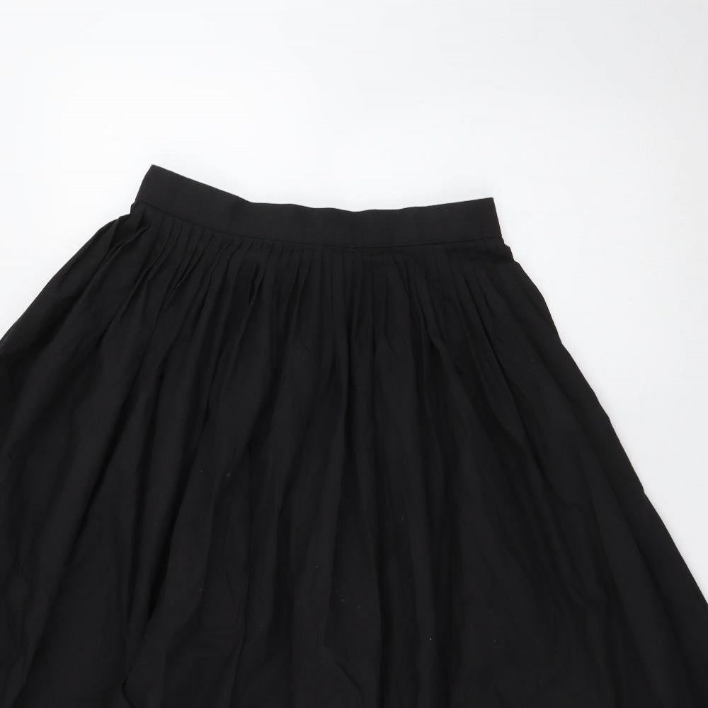 Preworn Womens Black  Polyester A-Line Skirt Size M   Hook & Eye