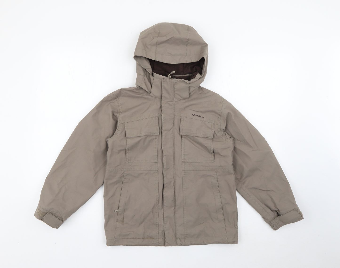 Decathlon Creation Boys Brown   Quilted Coat Size 8 Years  Zip