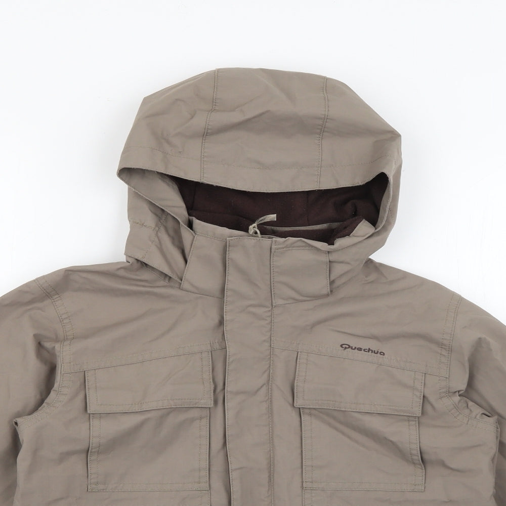 Decathlon Creation Boys Brown   Quilted Coat Size 8 Years  Zip