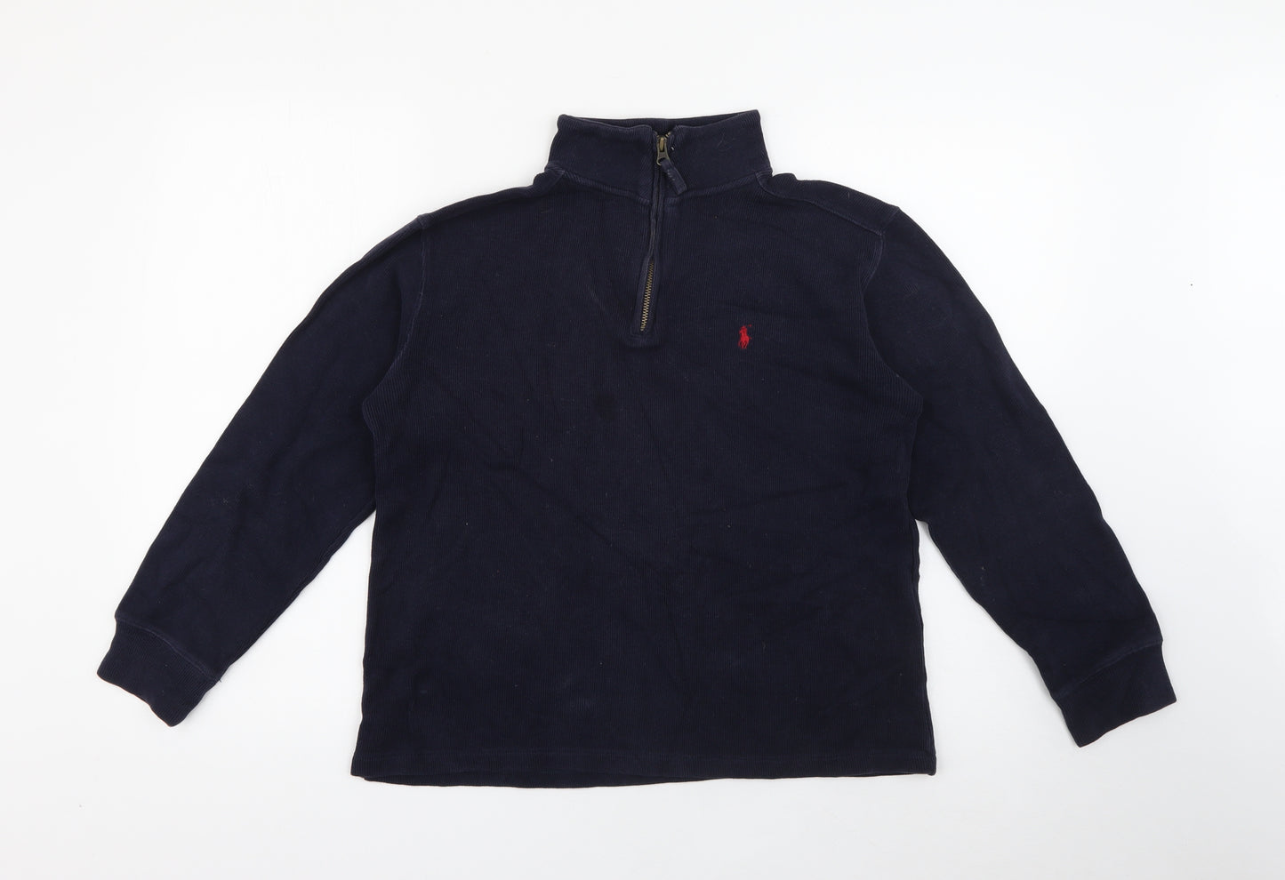 Polo Ralph Lauren Womens Blue High Neck  Cotton Pullover Jumper Size M