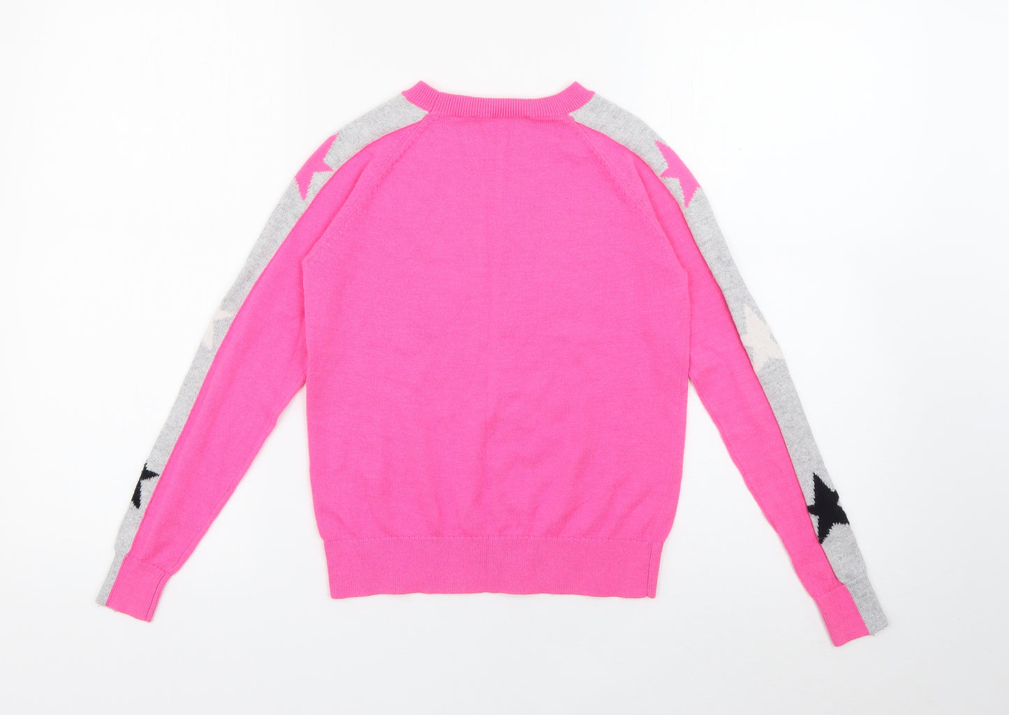 Mint Velvet Girls Pink Crew Neck  Acrylic Pullover Jumper Size 10 Years   - Star