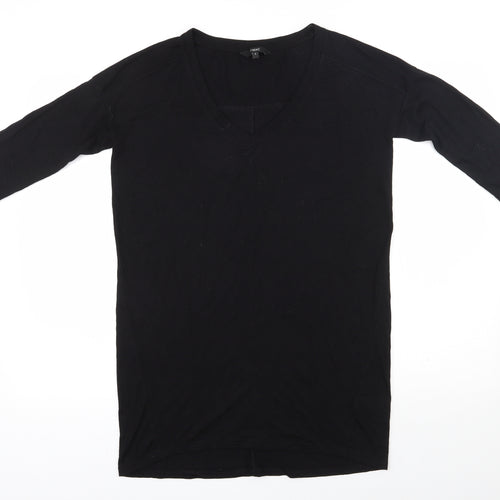 NEXT Womens Black  Polyester Tunic T-Shirt Size 8 V-Neck
