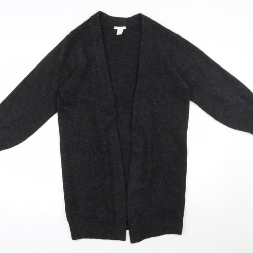 H&M Womens Grey V-Neck  Acrylic Cardigan Jumper Size XS