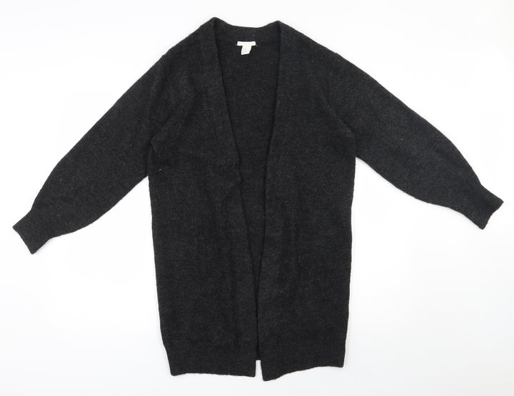 H&M Womens Grey V-Neck  Acrylic Cardigan Jumper Size XS