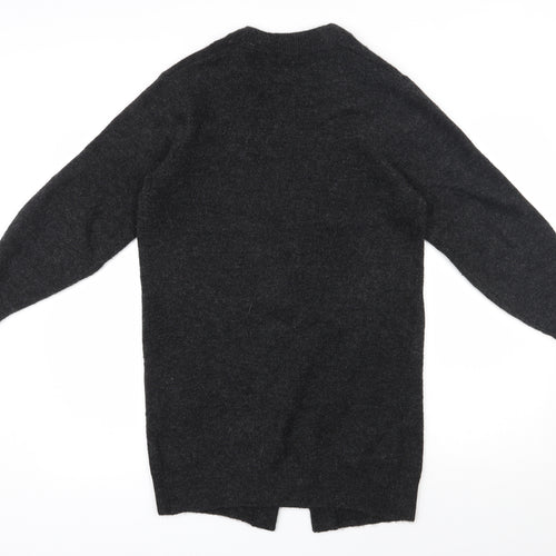 H&M Womens Grey V-Neck  Acrylic Cardigan Jumper Size XS