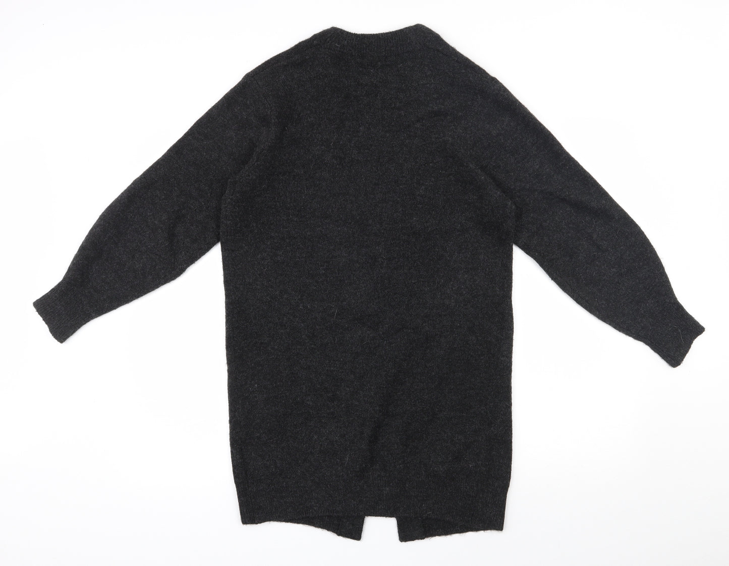 H&M Womens Grey V-Neck  Acrylic Cardigan Jumper Size XS