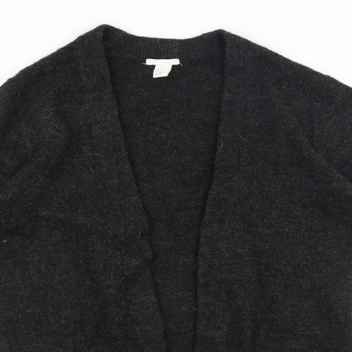 H&M Womens Grey V-Neck  Acrylic Cardigan Jumper Size XS