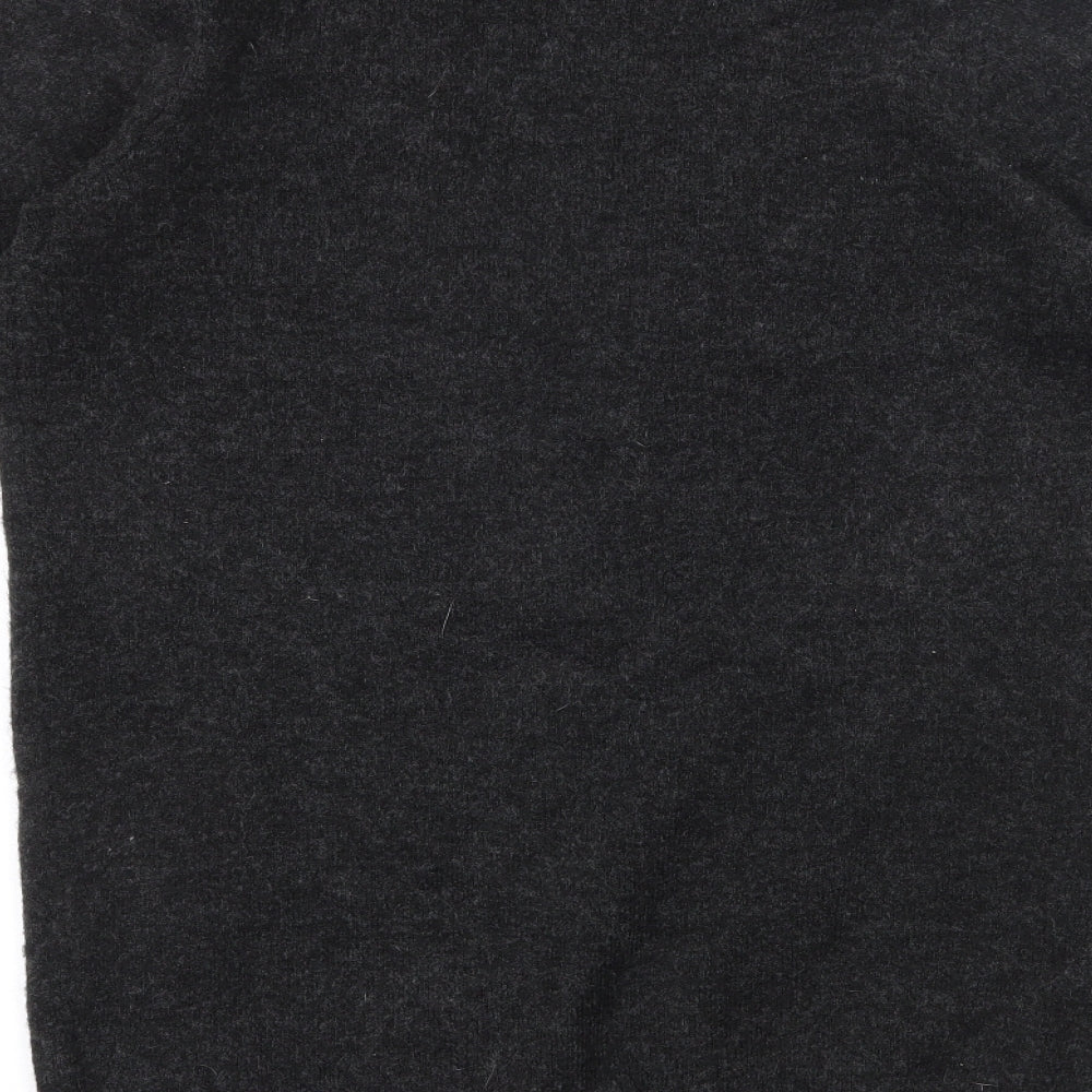 H&M Womens Grey V-Neck  Acrylic Cardigan Jumper Size XS