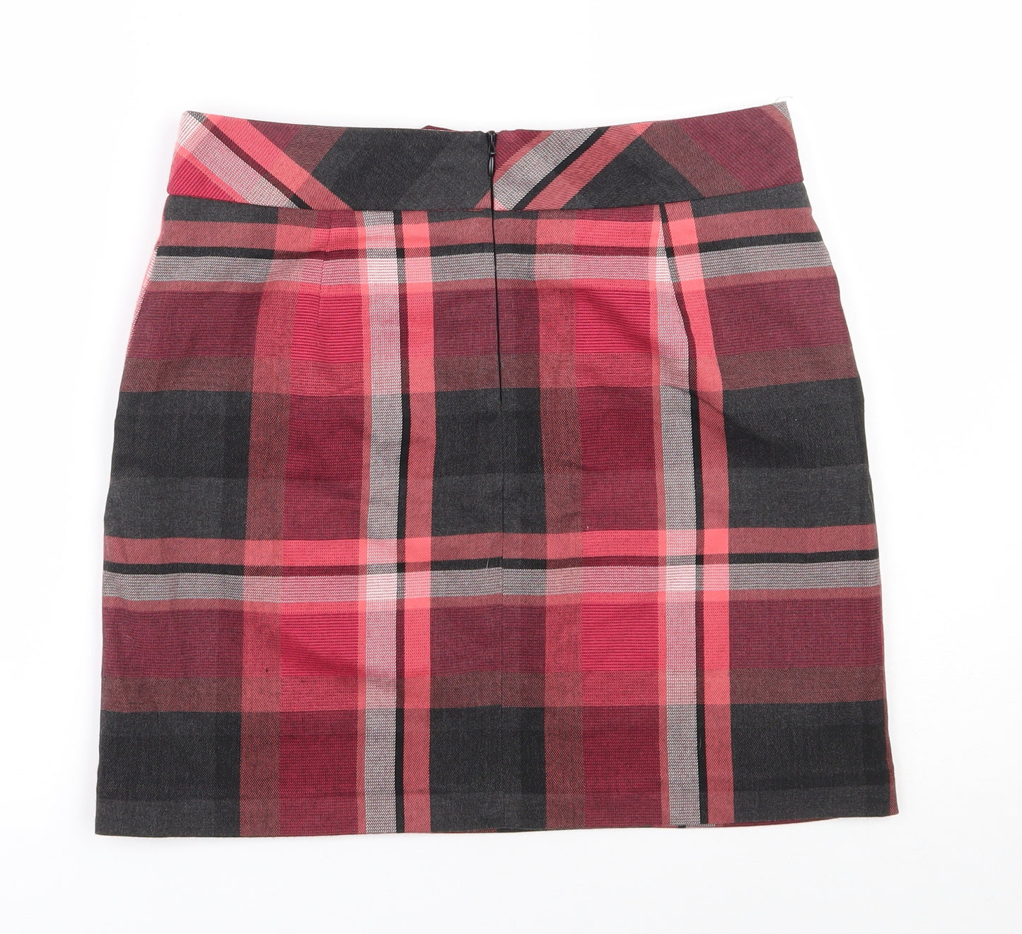 NEXT Womens Multicoloured Plaid Polyester A-Line Skirt Size 8   Zip