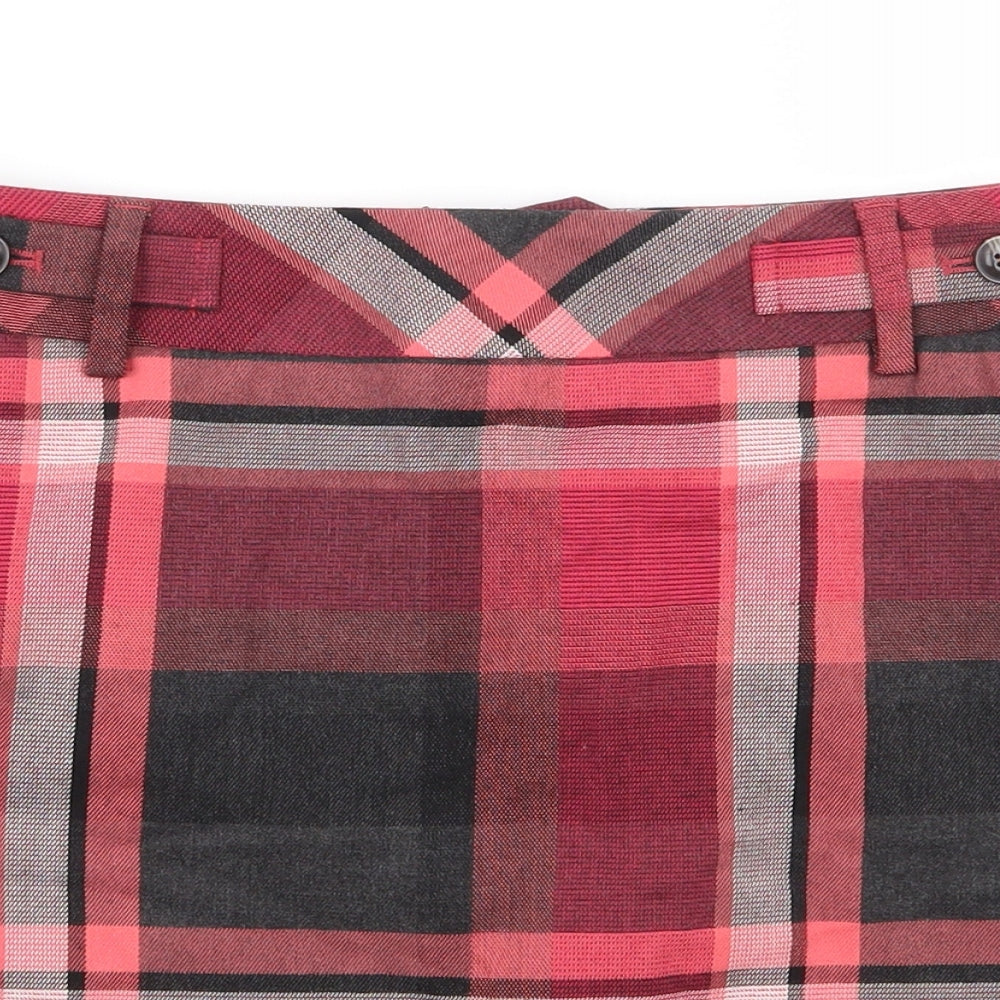 NEXT Womens Multicoloured Plaid Polyester A-Line Skirt Size 8   Zip