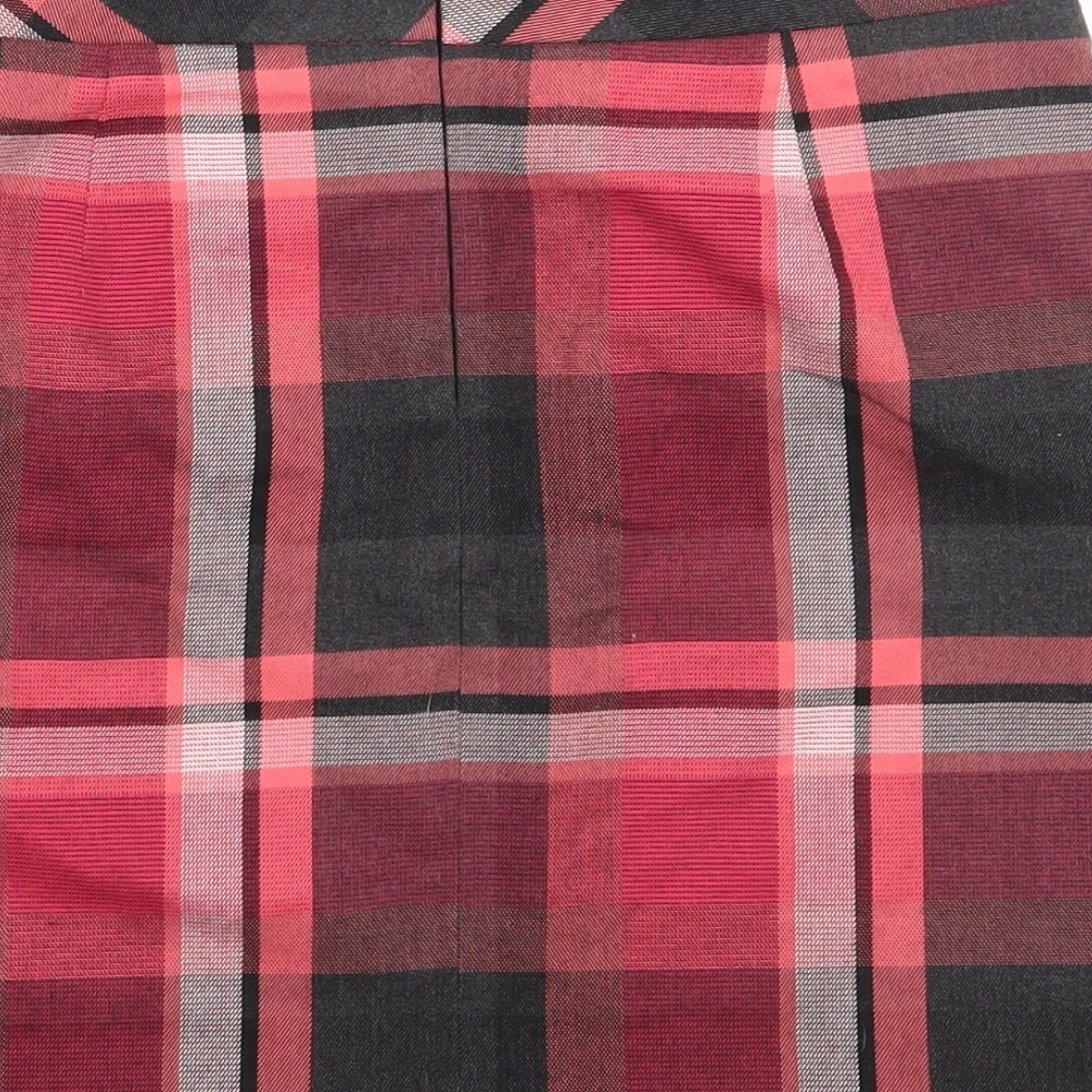 NEXT Womens Multicoloured Plaid Polyester A-Line Skirt Size 8   Zip