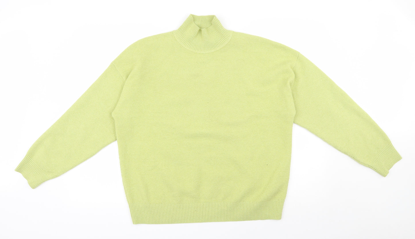 Marks and Spencer Womens Green High Neck  Polyester Pullover Jumper Size M