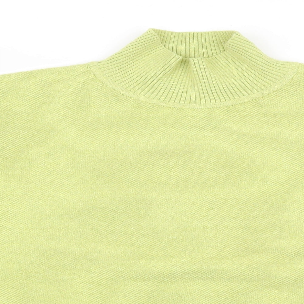 Marks and Spencer Womens Green High Neck  Polyester Pullover Jumper Size M