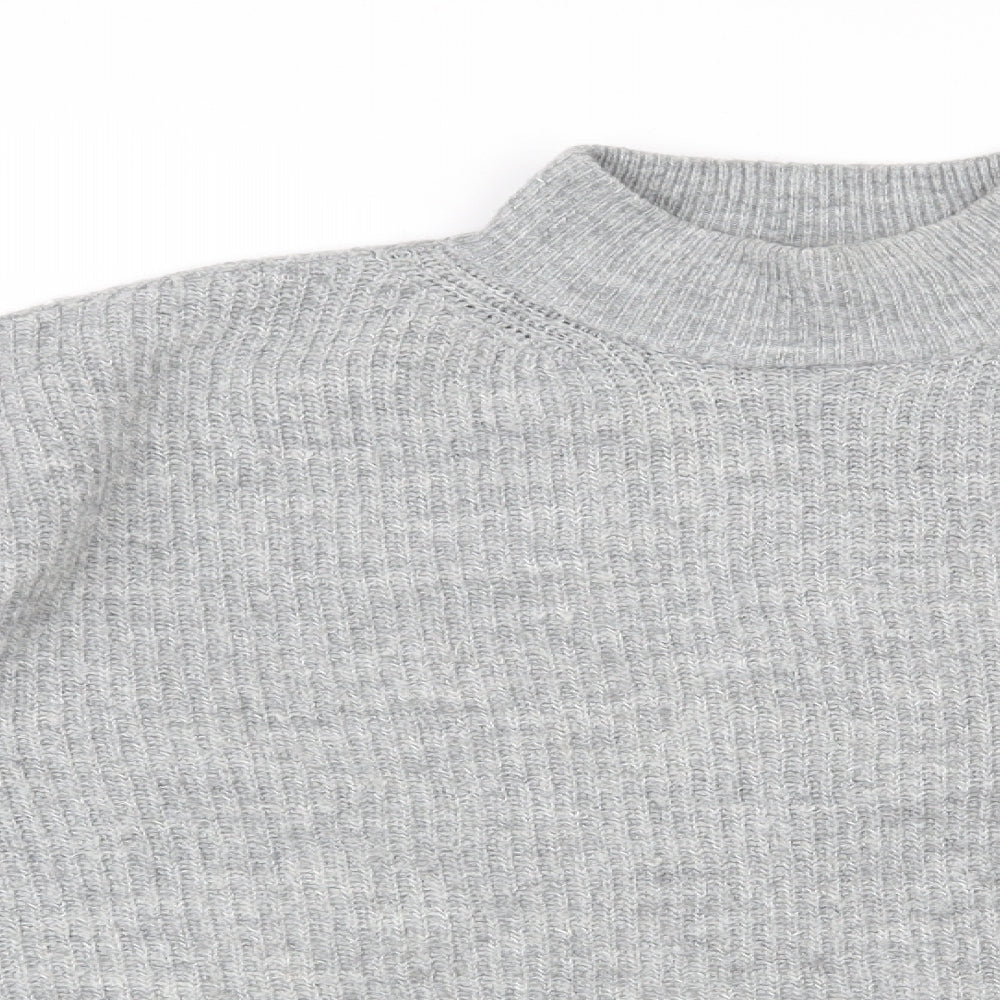 New Look Womens Grey High Neck  Acrylic Pullover Jumper Size L