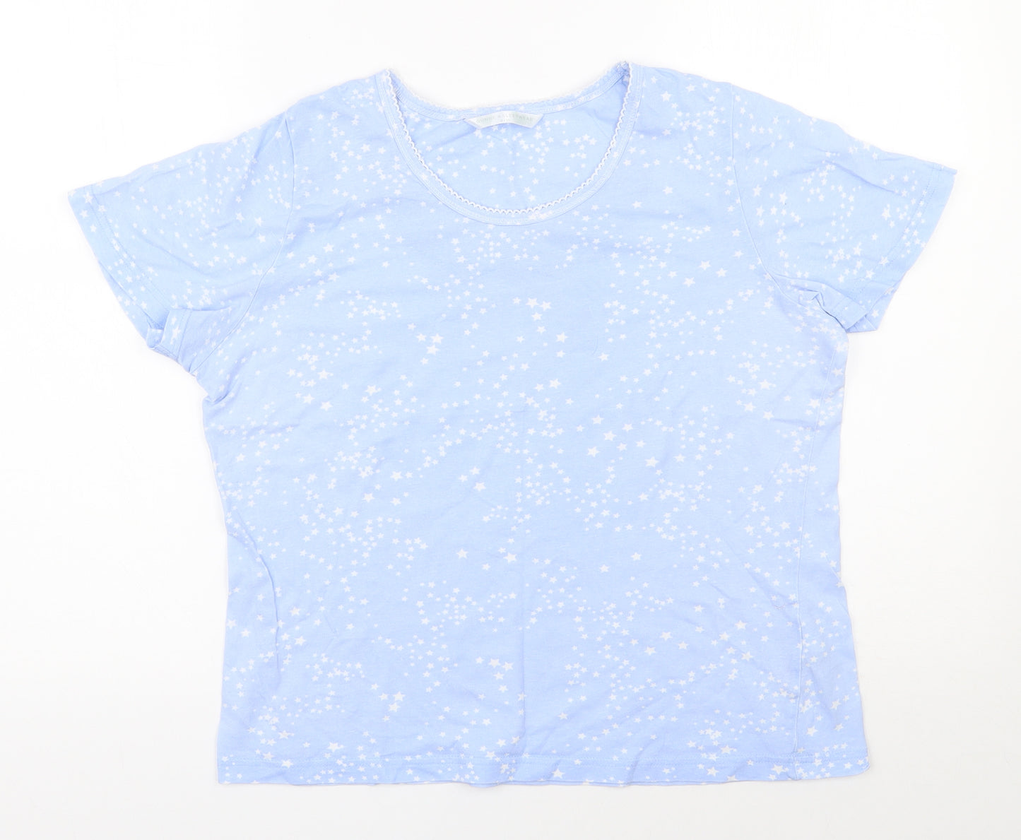 Bonmarché Womens Blue  100% Cotton Top Pyjama Top Size 8   - Star pattern