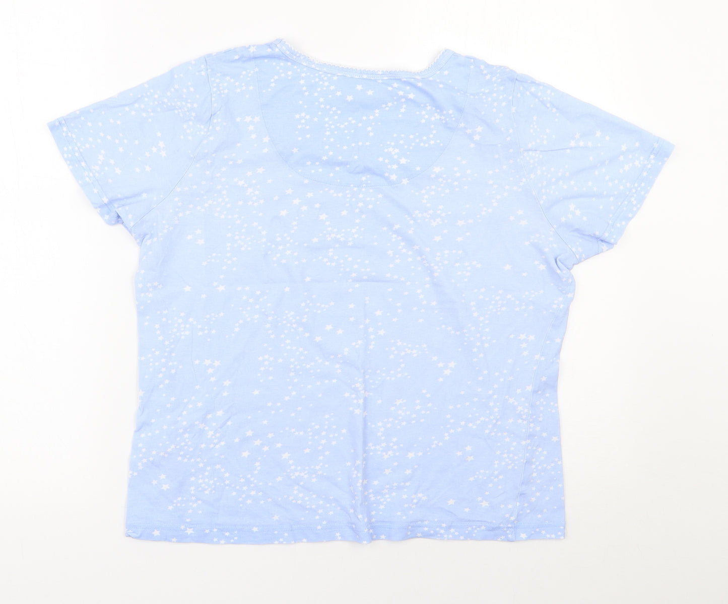 Bonmarché Womens Blue  100% Cotton Top Pyjama Top Size 8   - Star pattern