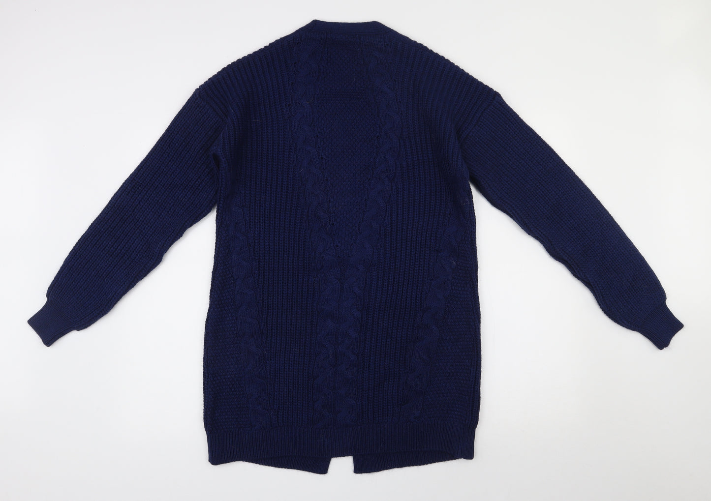 Lipsy Womens Blue V-Neck  Polyester Cardigan Jumper Size 12