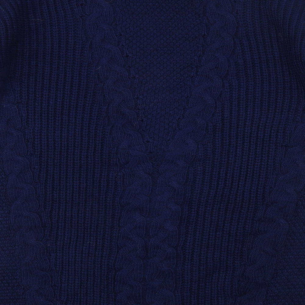 Lipsy Womens Blue V-Neck  Polyester Cardigan Jumper Size 12