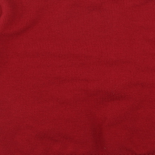 Sonia Fashion  Mens Red Round Neck  Acrylic Full Zip Jumper Size L