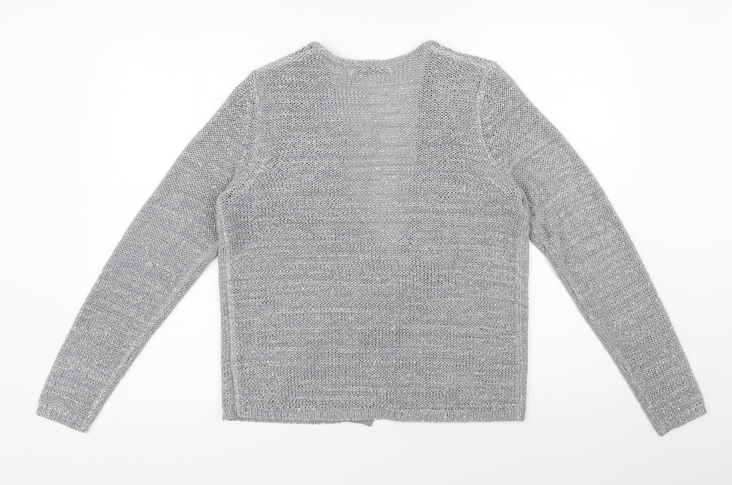 George Womens Grey V-Neck  Polyester Cardigan Jumper Size 10