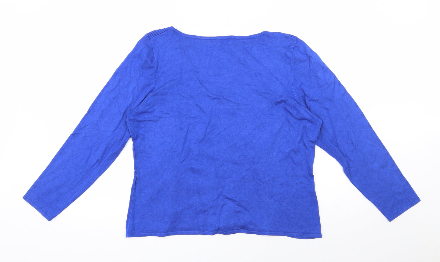 Minuet  Womens Blue Boat Neck  Viscose Pullover Jumper Size L