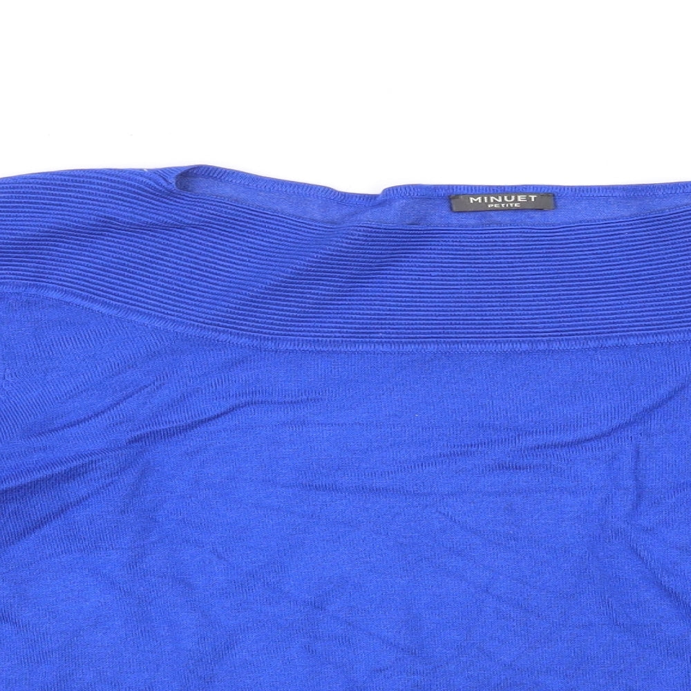 Minuet  Womens Blue Boat Neck  Viscose Pullover Jumper Size L