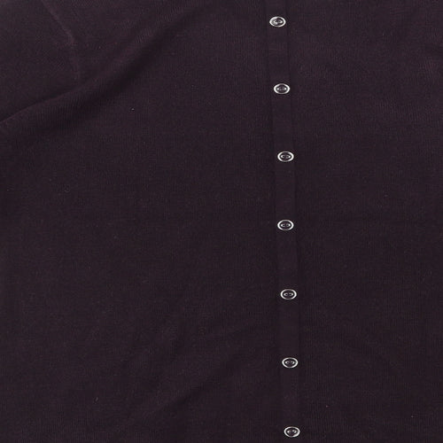 M&Co Womens Purple Round Neck  Acrylic Pullover Jumper Size 14