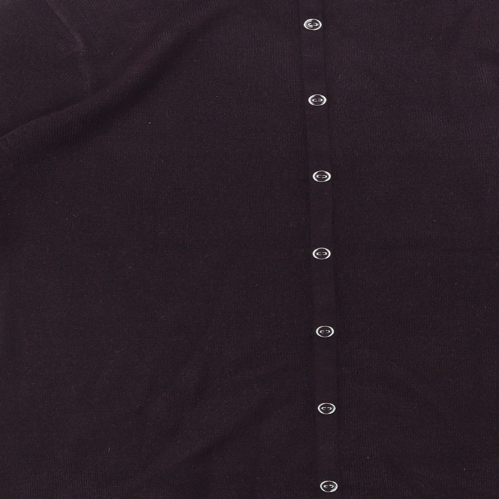 M&Co Womens Purple Round Neck  Acrylic Pullover Jumper Size 14