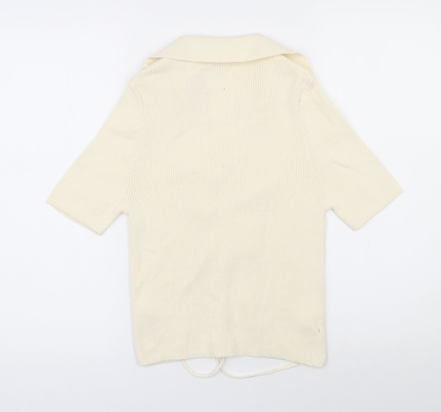 George Womens Ivory  Cotton Basic T-Shirt Size M V-Neck