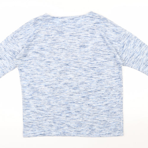 TU Womens Blue Scoop Neck  Polyester Pullover Jumper Size 12