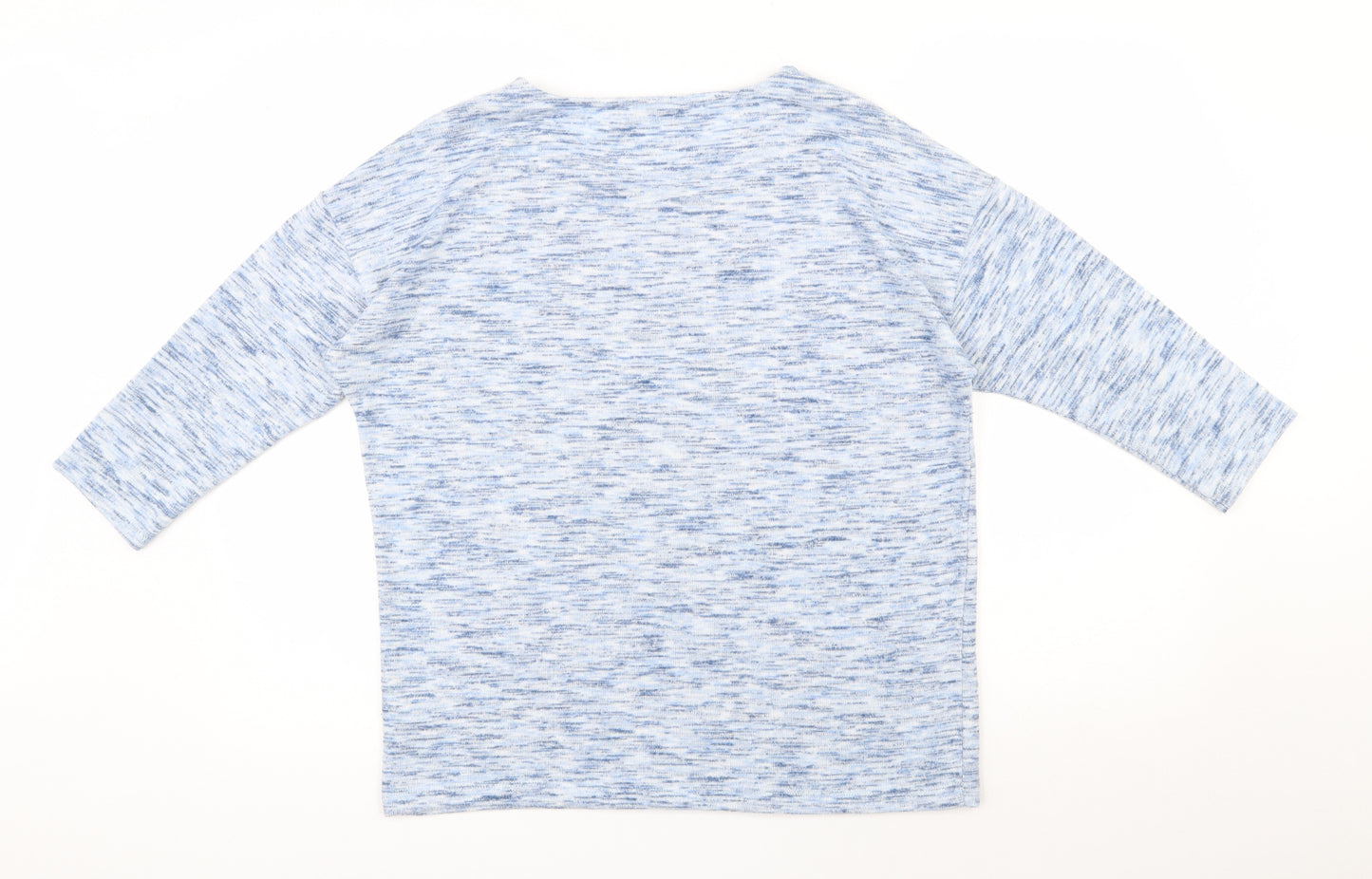 TU Womens Blue Scoop Neck  Polyester Pullover Jumper Size 12