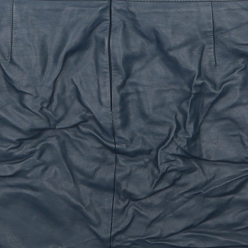 NEXT Womens Blue  Viscose A-Line Skirt Size 14   Zip