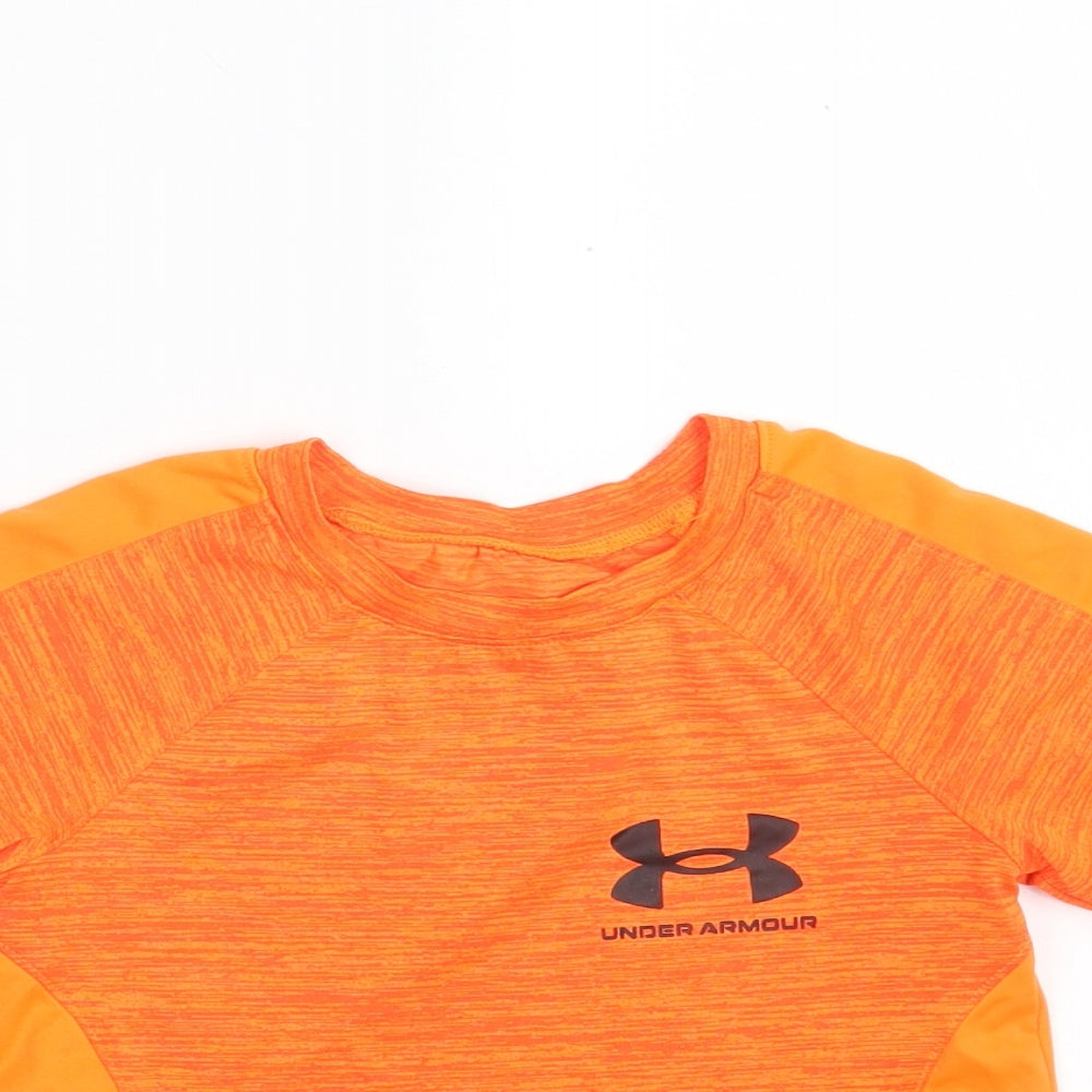 Under armour Boys Orange  100% Polyester Basic T-Shirt Size 3-4 Years Crew Neck