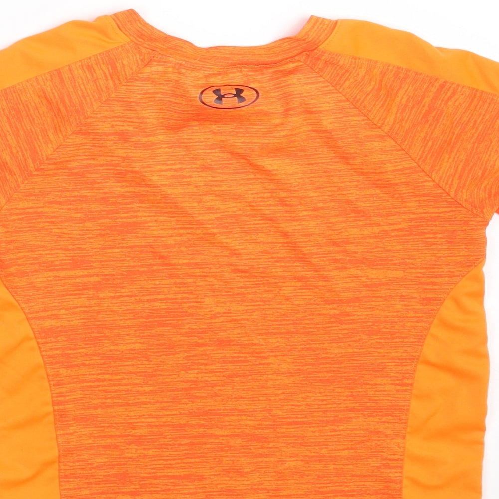 Under armour Boys Orange  100% Polyester Basic T-Shirt Size 3-4 Years Crew Neck