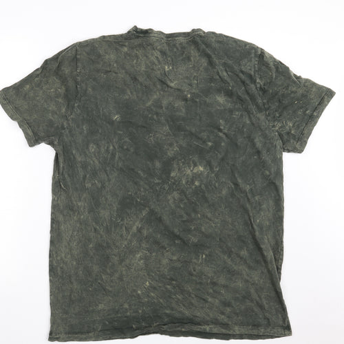 Pep&Co Mens Green  Cotton  T-Shirt Size XL Crew Neck  - NO REST FOR THE WICKED