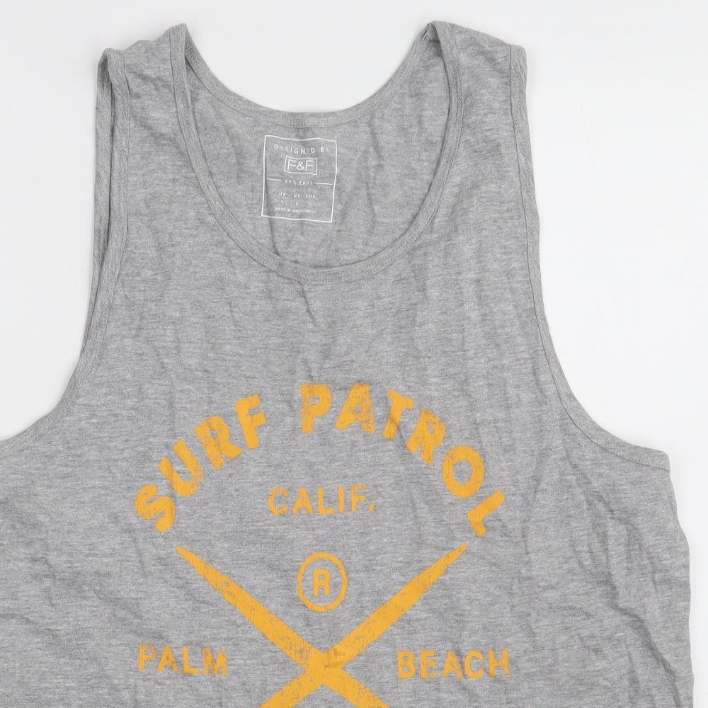 F&F Mens Grey  Cotton Vest Sweatshirt Size L   - Surf Patrol