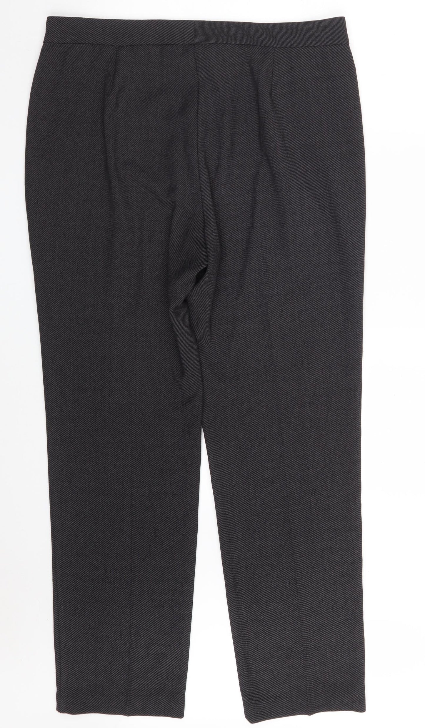 Marks and Spencer Womens Black  Polyester Chino Trousers Size 14 L30 in Regular Zip