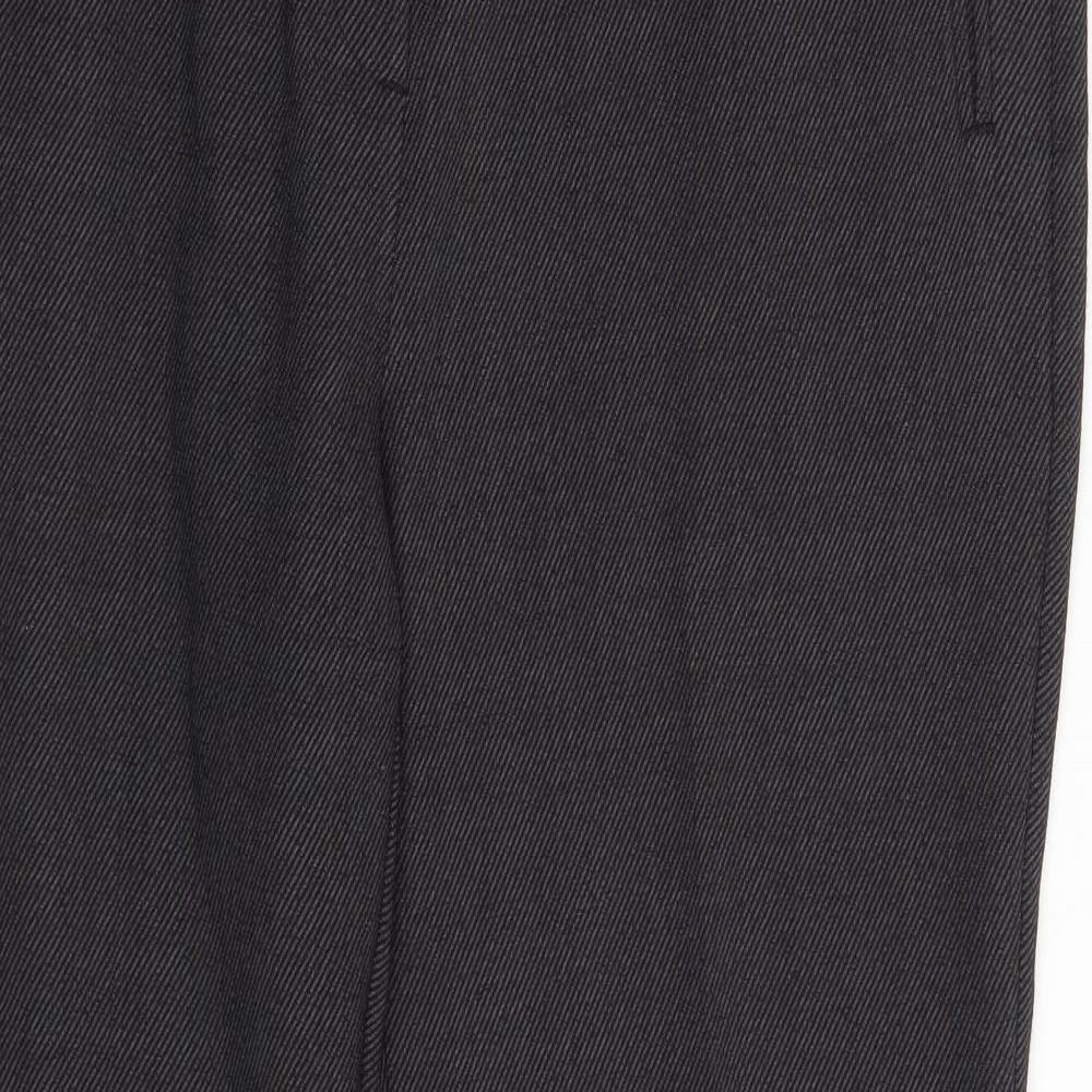 Marks and Spencer Womens Black  Polyester Chino Trousers Size 14 L30 in Regular Zip