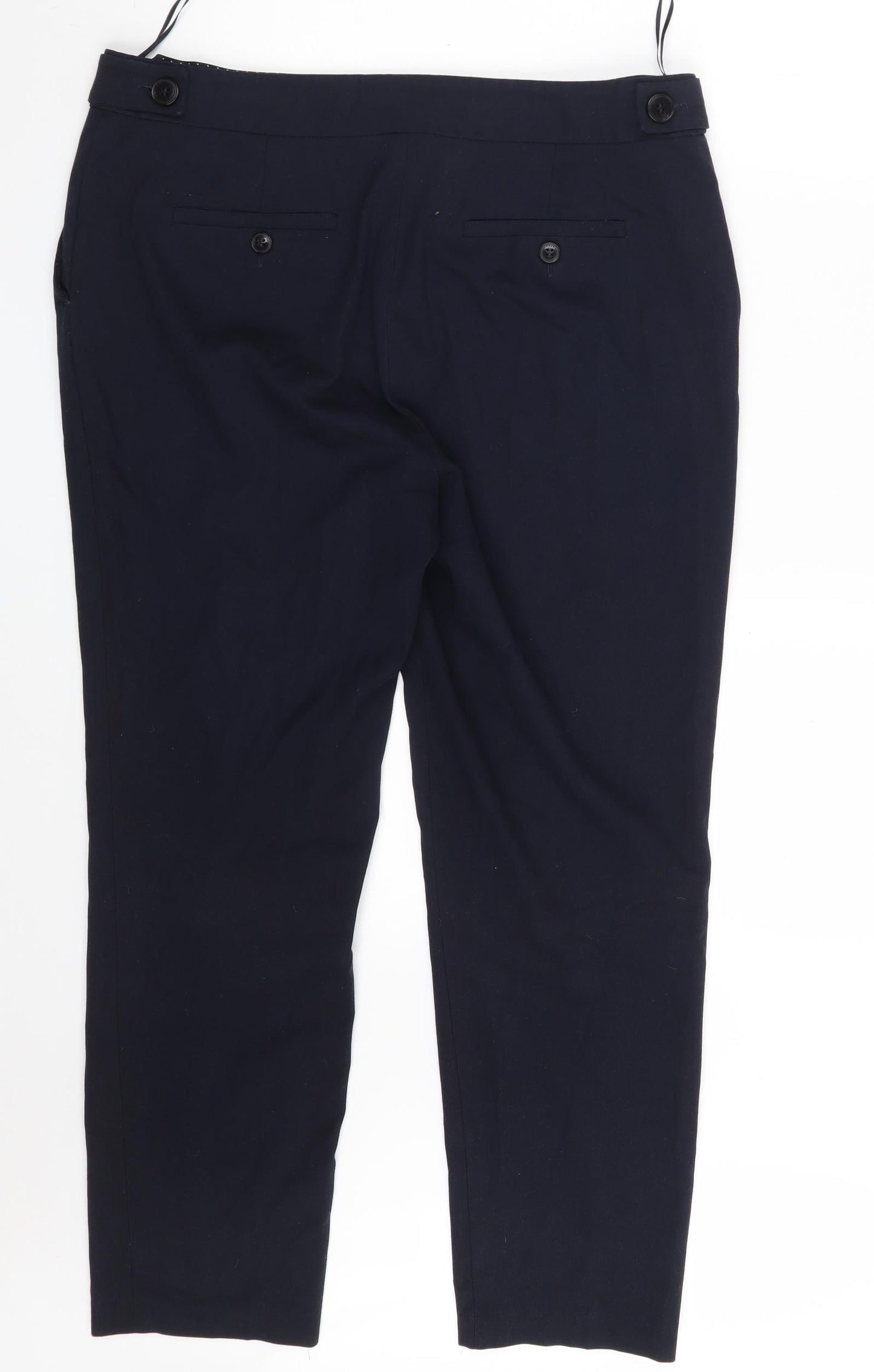 NEXT Womens Blue  Polyester Cropped Trousers Size 14 L27 in Regular Zip