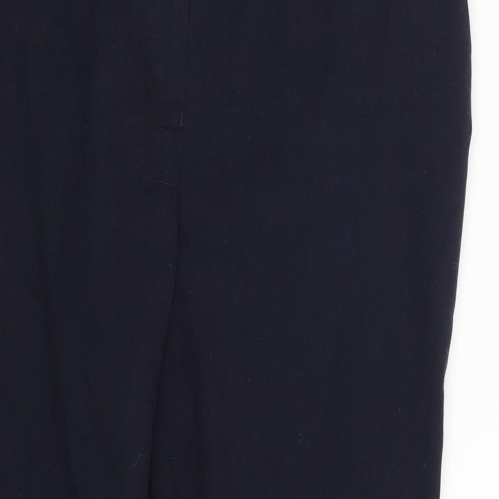 NEXT Womens Blue  Polyester Cropped Trousers Size 14 L27 in Regular Zip